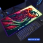 Eco-friendly Monster Glowing RGB LED Mouse Pad 4mm Thickness for Gaming Keyboard USB Anti-slip Rubber Base Desk Mat